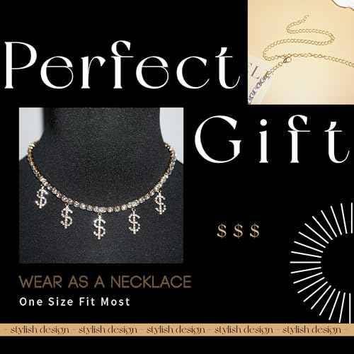 Gold Headpiece Dollar Sign Head Chain Bling Money Dangle Rhinestone Head Jewelry Sparkly Prom Party Hair Accessories for Women Girls