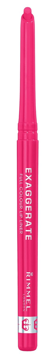 Rimmel Exaggerate Lip Liner - Peachy Beachy Shade | 0.008 Fl Oz Automatic Formula