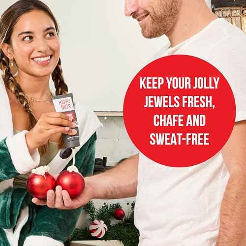 Happy Nuts Holiday Anti Chafing Deodorant Festive Essentials Bundle Kit - Perfect Men's Gift for Christmas - Includes Anti Chafing Comfort Cream Deodorant, Chafe Stick & Cheeky Ornament