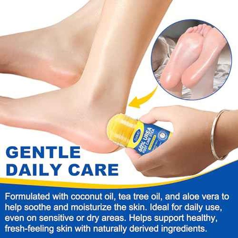 Bieyoc 60% Urea Cream with 2% Salicylic Acid, Urea Foot Cream Stick for Cracked Heels, Calluses and Rough Skin, Portable Foot Balm Stick No-Mess Applicator,1.41oz