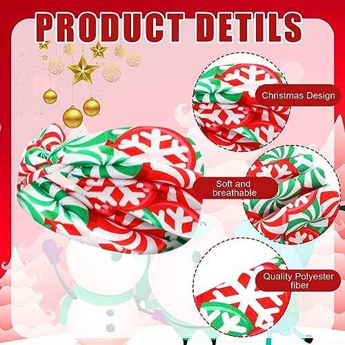 Giegxin 30 Pcs Christmas Headband for Women Dress up Costume Party Elastic Snowman Twist Headband Santa Claus Hairbands Xmas Head Wraps for Women Christmas Hair Accessories