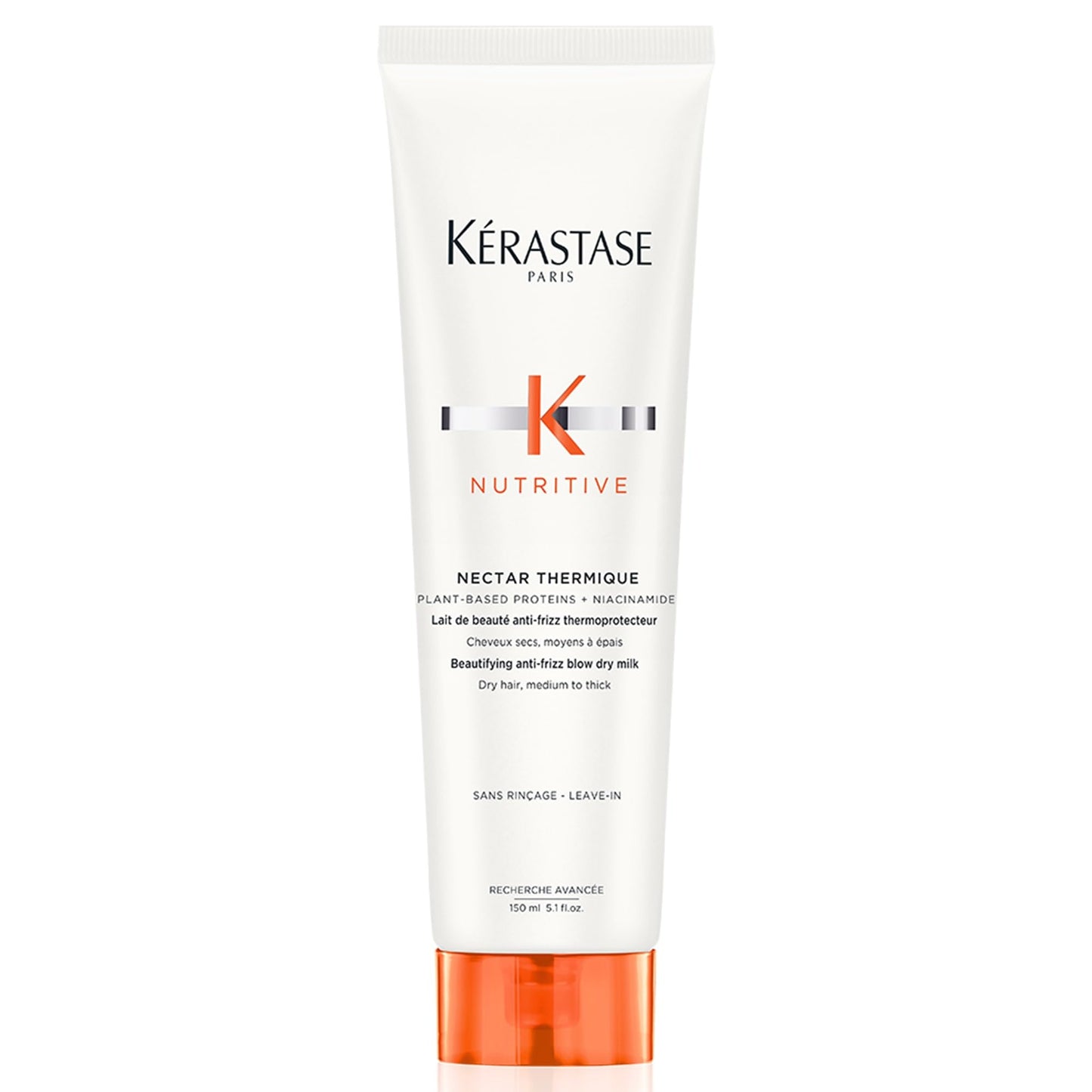 Kerastase Nectar Thermique Heat Protecting Cream - Anti-Frizz, Softness & Shine, Heat Protection, With Niacinamide, For Medium to Thick Dry Hair, 5.1 Fl Oz