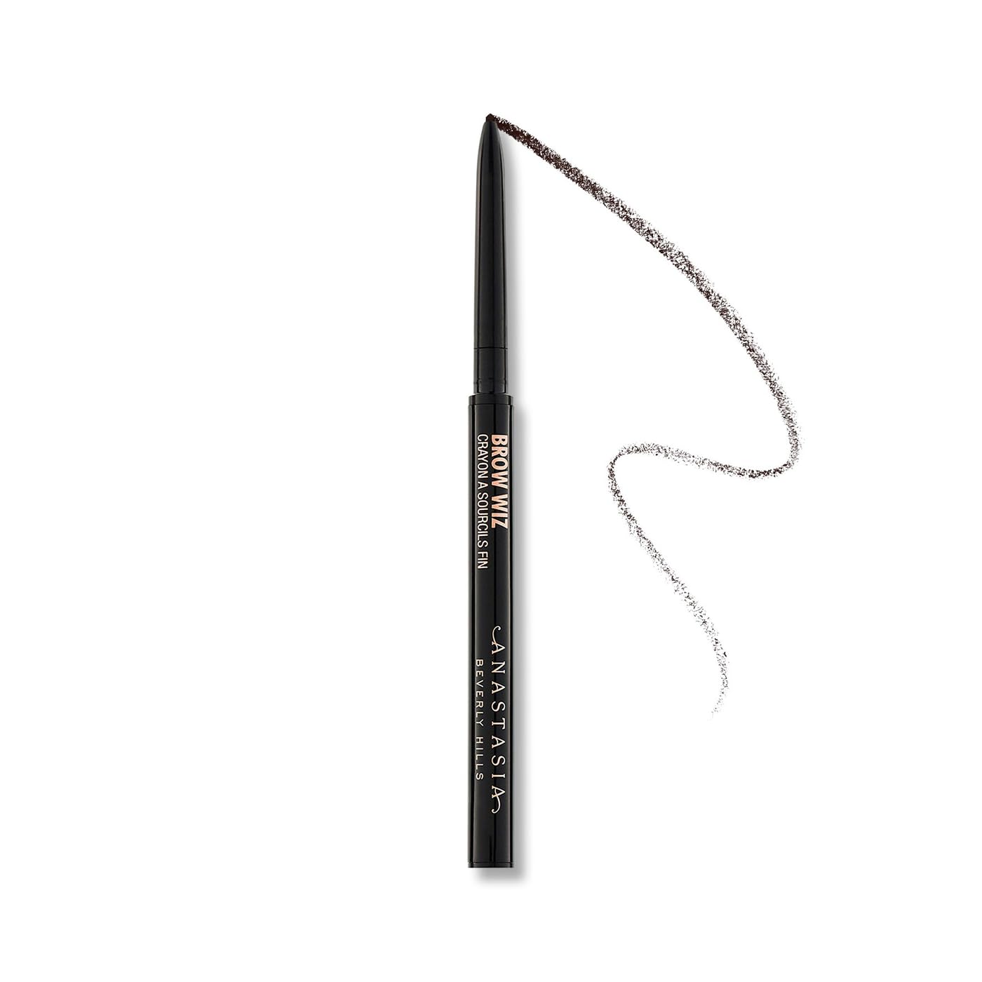 Anastasia Beverly Hills Mini Brow Wiz - Travel-Size Ultra-Slim Retractable Eyebrow Pencil for Professional Hair-Like Strokes and Precision Detail - Dark Brown