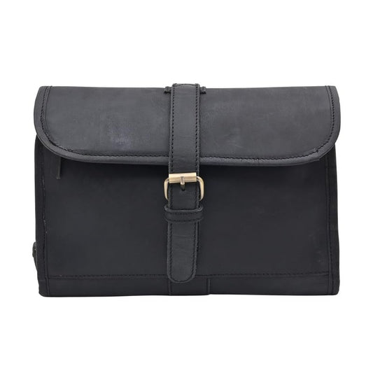 Autentico Leather Genuine Buffalo Leather Hanging Toiletry Bag with Waterproof Lining for Men & Women Handcrafted Vintage Distressed Brownn Leather Dopp Kit, Travelling Kit (Distress Brown)