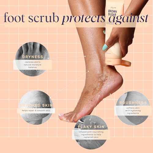 SpaLife Beauty Brown Sugar Foot Scrub ? Exfoliating Foot Treatment for Dryness & Roughness ? Sugar Scrub for Feet ? Made with Shea Butter & Sweet Almond Oil to Soften & Smooth Skin