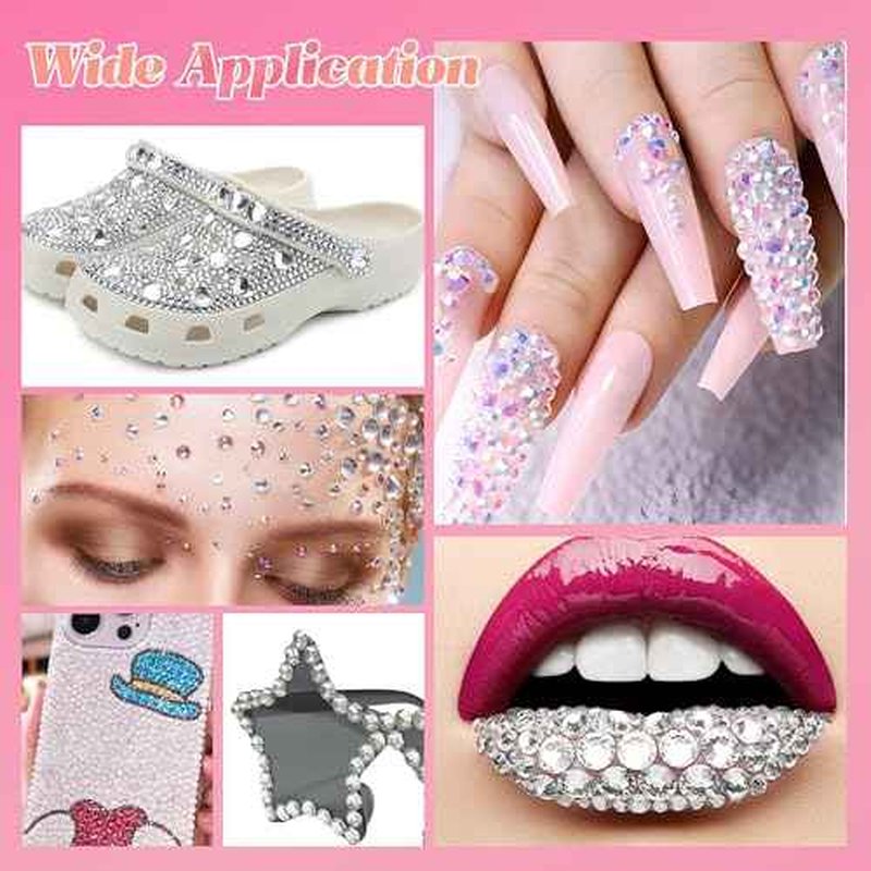 22000 Pcs White Flatback Pearls and Rhinestones for Crafting, Resin Rhinestones Gems Pearls for Bedazzling, Mixed Size 3-6mm Half Pearl Gems for Nails Face Eyes Makeup Bottles Shoes DIY Crafts