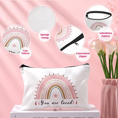 Ganeen 24 Pcs Christmas Inspirational Cosmetic Bags for Women Small Makeup Bag Makeup Pouch with Zipper Motivational Quotes for Women Coin Purse Girlfriends Coworkers Friends Gift(Motivational)