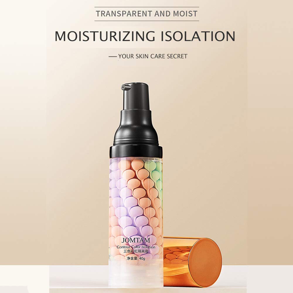 JOMTAM Contour Multi-Color Pink Green Purple Isolation Waterproof Natural Makeup Protection Hydration Oil Balance Moisturizing 40g (Pack of 2)