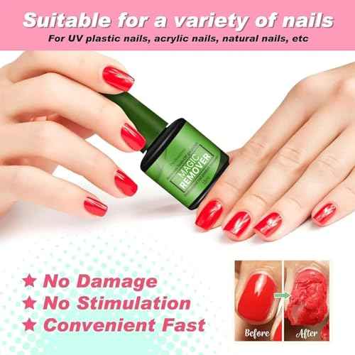 15ML Gel Nail Polish Remover, Gel Polish Remover for Nails, Professional Remove Gel Nail Polish, Quick & Easy Polish Remover In 2-3 Minutes