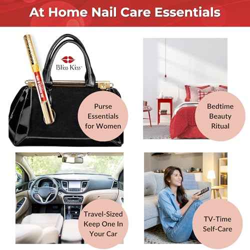 Bliss Kiss | Fragrance Free 4 Nail Oil Cuticle Pens w/Vitamin E & Jojoba?Nail Strengthener Nail Growth and Strengthening Serum for Brittle, Peeling, Breaking, Thin nails