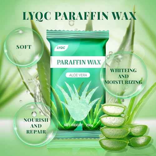 Paraffin Wax Refill, 10 packs of Paraffin Bath Wax for Hands and Feet for relief of stiff muscles and arthritic pain - deeply moisturises and protects the skin of the hands and feet (Aloe vera)