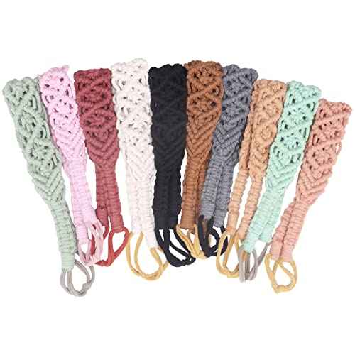 FZBNSRKO 3 Pack Floral Head Wrap, Handmade Knitted Hairbands for Women (Mixed Colors)