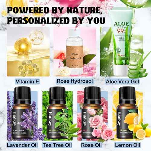 Jcoos Diy Face Mask Maker, Make Your Own Clay Mask for Face & Sheet Mask, Oil Control - Hydration Facemask Skincare, Face Mask Applicator, Mixing Bowl Set, Volcanic Ash, Essential Oils, Rose Hydrosol