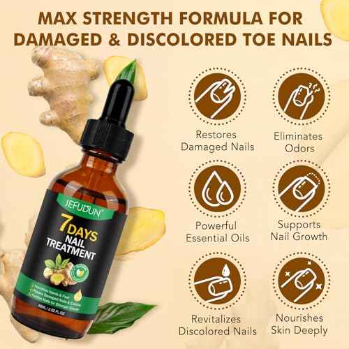 Tiuedu Nail Growth Serum, Ginger Nail Serum, Nails Repair Cuticles Oil, Ginger Nail Oil for Strengthen & Promote Nails Growth, Natural Plant Formula