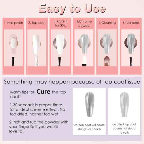 Allstarry Chrome Nail Powder Champagne Gold Metallic Mirror Effect Dust Glitter Glazed Manicure Decoration Reflective Pigment for Gel Polish Nail Art Decoration Resin Craft, Festivals