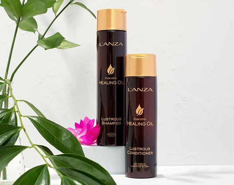 L'ANZA Keratin Healing Oil Trio Hair Kit - Restorative Shampoo, Conditioner & Treatment Serum | Luxury Care for Dry, Damaged Hair (10.1/8.5/3.4 Fl Oz)