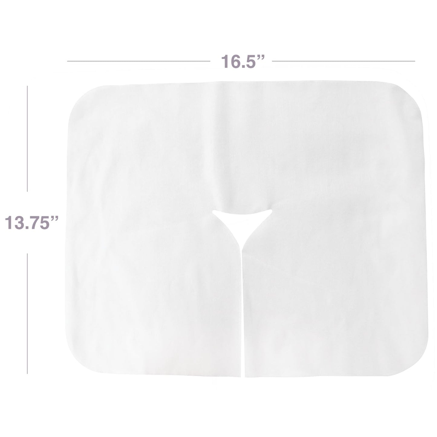 ForPro Massage Face Rest Covers, Ultra Soft, Hypoallergenic, Latex-Free, Disposable Headrest Covers, 16.5” L x 13.75” W, White, 100-Count