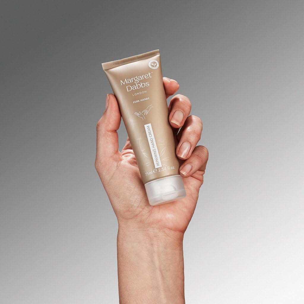 Margaret Dabbs London Pure Repairing Hand Cream Deep, Lasting Hydration for Very Dry Skin, Rose and Lemon Scented 75ml