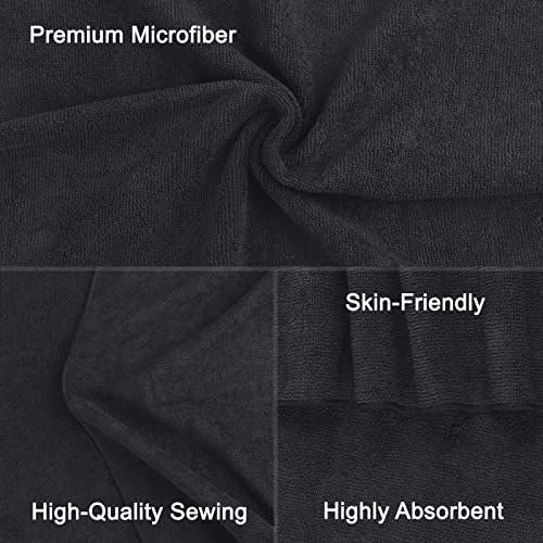 Orighty Black Salon Towel, Pack of 12 (Not Bleach Proof, 16 x 29 Inches) Super Soft and Absorbent Microfiber Hair Salon Towels for Salon, Hand, Gym, Bath, Spa and Home Hair Care