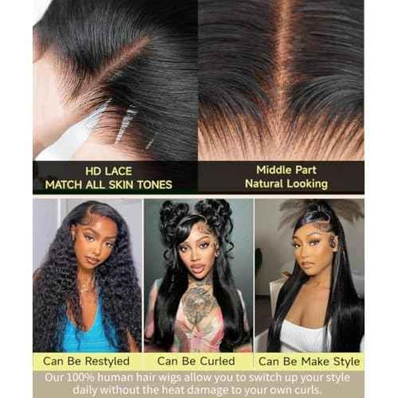 Sealusa 30 Inch 13x6 Lace Front Wigs Human Hair Real 100% Virgin Hair Can Last 6-9 Months Life Straight Human Hair Wig 200% Density Soft Silky Smooth HD Lace Frontal Wigs Tangle-Free Natural Black