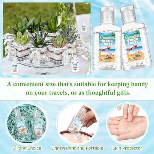 12 Pcs Mini Aloe Vera Gel Bulk for Christmas Wedding Party 1oz Soothing Moisture Aloe Gel Bulk Travel Size for Thank You Gifts Christmas Favors Wedding Party (Beach)