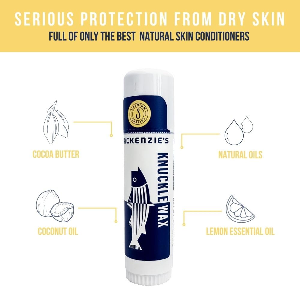 MACKENZIE'S Knuckle Wax - Father's Day - Gifts for Men - Gifts for Fishermen - Travel Friendly - All Natural - Hand Repair - Hand Balm - Moisturizer - .6 Ounce Tube