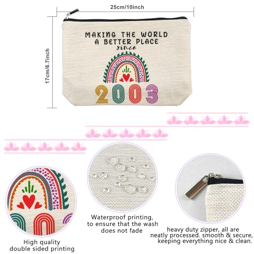 Happy 22nd Birthday Gifts Ideas for Her Makeup Bags, Women, Teenage Girls Trendy Stuff, Girls, Friends, Daughter, Christmas, 2004 Funny Cosmetic Travel Pouch 22 Year Old Birthday Decorations from Mom