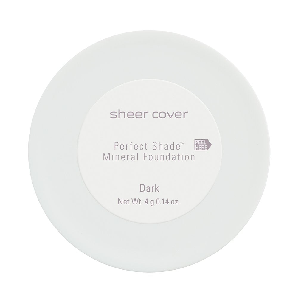 Sheer Cover – Flawless Face Kit – Perfect Shade Mineral Foundation – Conceal & Brighten Highlight Trio – with FREE Foundation Brush and Concealer Brush – Dark Shade – 4 Pieces