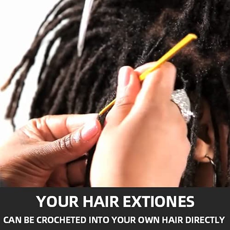 Tight Afro Kinky Bulk 100 £¥ Human Hair for Draedlock Extensions, Repair Locs, Twists and Braids 3 Bundles/Package (8 Inch, 1B - Natural Black)