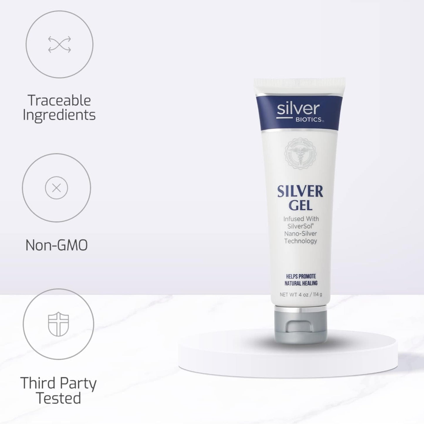 Silver Biotics First Aid Healing & Soothing Gel | Advanced SilverSol Technology | Amazing for Healing Skin from Scars, Burns, Wounds, Blemishes & More | 20ppm | 4 Oz (Pack of 2)