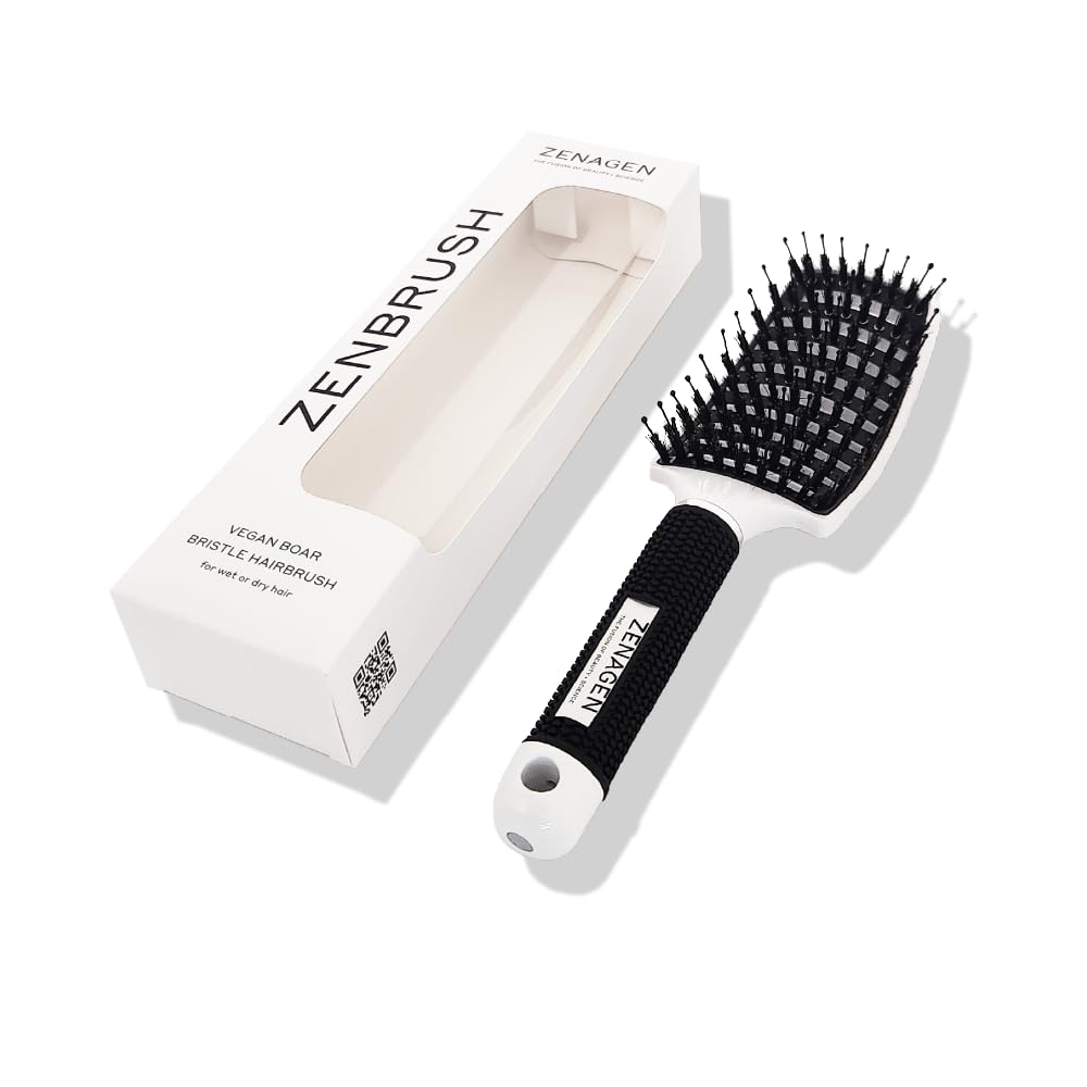 Zenagen Hair Detangling Brush - Reduces Breakage & Enhances Scalp Stimulation | Ergonomic Design for All Hair Types