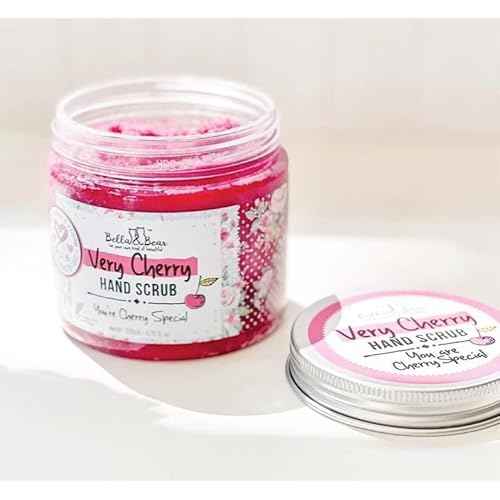 Bella & Bear Very Cherry Hand Scrub, No Harmful Chemicals, Cruelty-Free, Vegan-Friendly Exfoliating, 6.7oz