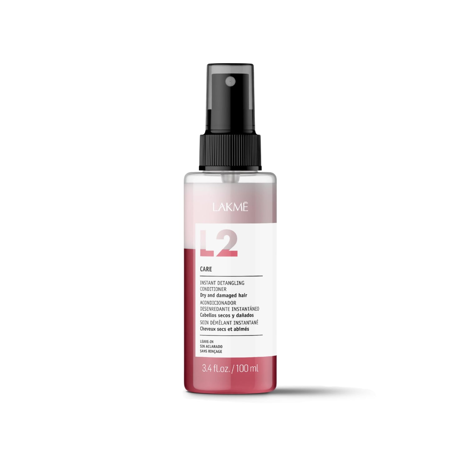 Lakmé Travel Size L2 Care Bi Phase Conditioner, Detangling Spray for Hair, Leave In Conditioner Spray For Dry and Damaged Hair, 3.4 Fl Oz