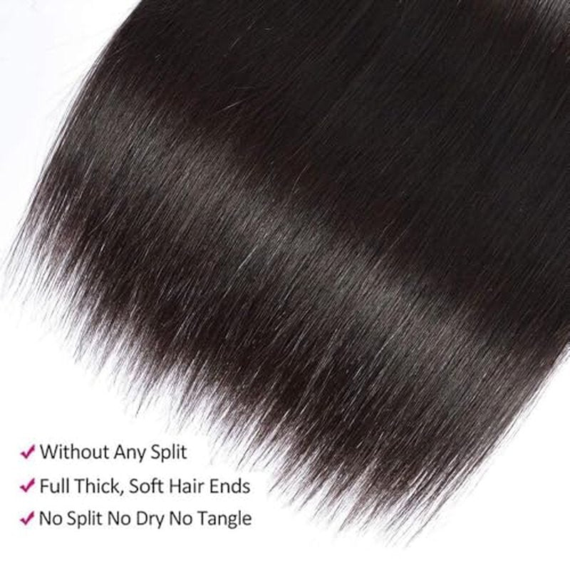 12A Human Hair Bundles 16 18 20 Inch Straight Human Hair 100% Unprocessed Brazilian Virgin Weave Hair 3 Bundles Deals