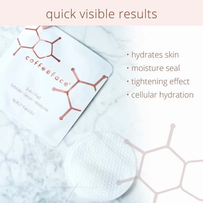 Coffeeface Anti-Aging Moisture Pads with Exfoliation, 32 count