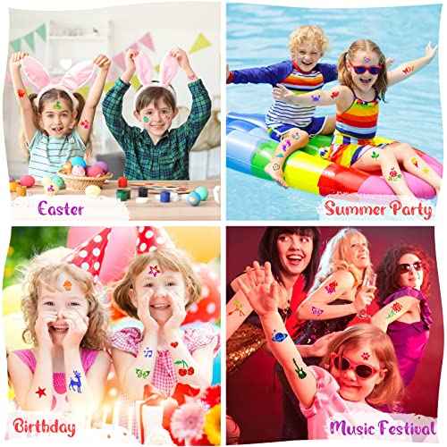 Temporary Glitter Tattoo Kids, Eleanore's Diary 31 Glitter Colors,165 Unique Stencils,2 Glue,4 Brushes,Adults & Kids Arts Glitter Make Up Kit, Gifts for Girls Boys Birthday Party Summer Festival