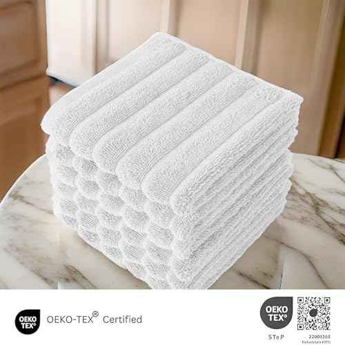 Classic Turkish Towels CTT Luxurious 100% Turkish Cotton Washcloths 6 Pack, Highly Absorbent & Quick Dry, Face Towels Wash Cloths for Hotel, Spa & Gym | 13"x13" (Platinum)