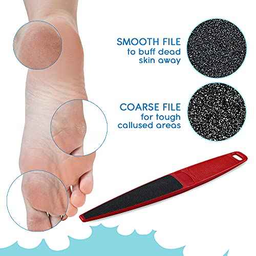 Flowery Original Swedish Clover Red Foot File, Pedicure Foot Scrubber, 60/100 Grit - RED