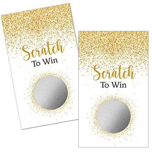 Haizct 50 Pack Gold Dust Blank Gift Certificate Scratch Off Cards for Small Business, Spa Beauty Makeup Hair Salon, Bridal Shower, Baby Shower, Country Wedding, Gold Dust-GK082