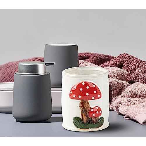 Mushroom Makeup Brush Holder Ceramic Makeup Brush Organizer White Make Up Brush Holder Organizer
