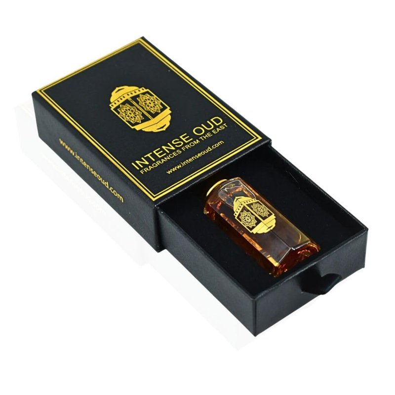 INTENSE OUD Dark Oud Ispahan Long Lasting Arabian Perfume Oils for Women 12ML (0.40 OZ) Fragrance Oil With Rose, Saffron & Oud Notes – Concentrated Perfume Oil & Valentines Day Gift With Black Box