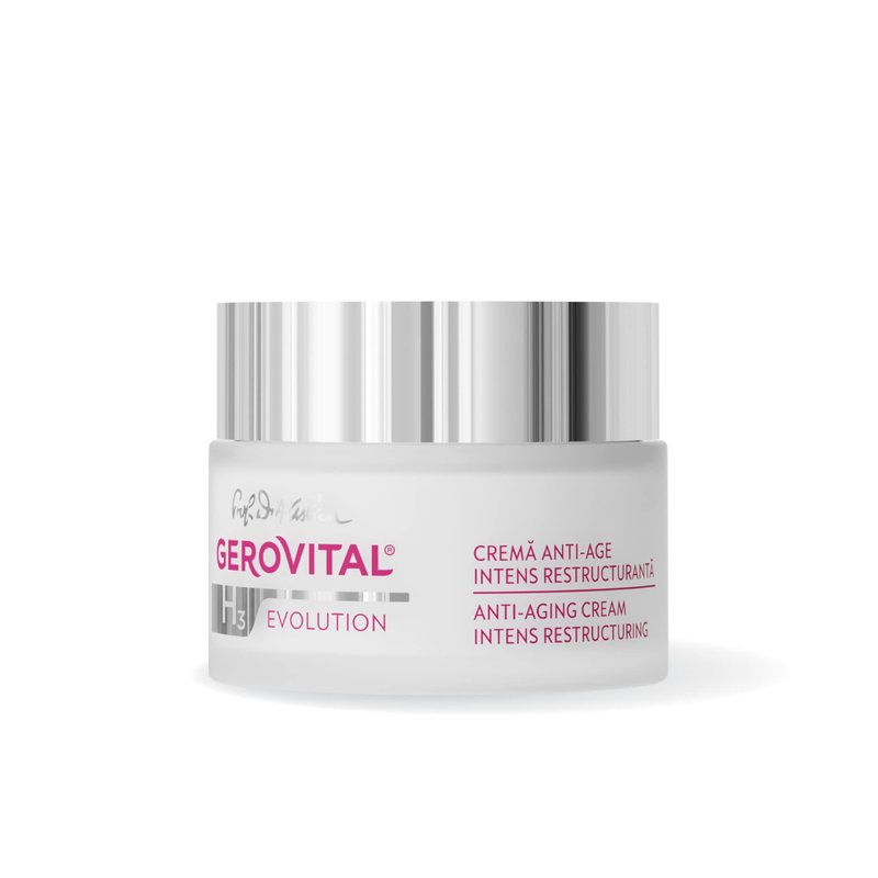 Gerovital EVOLUTION Anti-Aging Cream Intense Restructuring With Superoxide Dismutase SOD (The Anti-Aging Super Enzyme), Anti-Wrinkle Effect, Regenerates and Nourishes During the Night, 50 ml