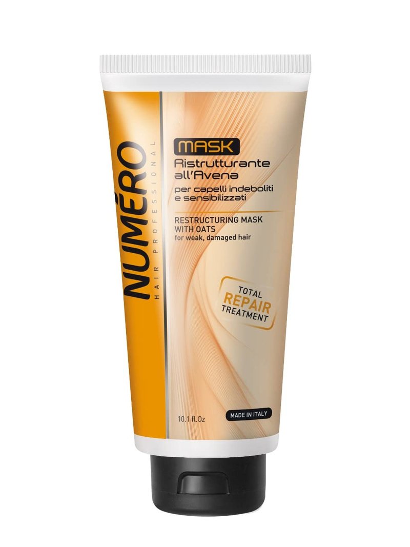 Brelil Numero Restructuring Cream Mask Hair with Oat Extracts (10.1 fl.oz)