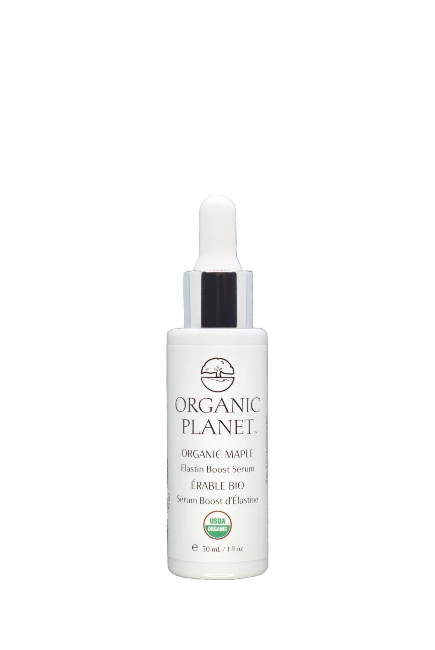 ORGANIC PLANET Maple Elastin Boost Serum - Anti-Aging Face Lift & Firming Treatment - Natural Collagen Booster for Sagging Skin & Wrinkles - Canadian Red Maple Bark & Vitamin C - 1 Fl Oz