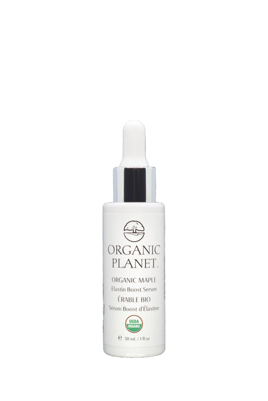 ORGANIC PLANET Maple Elastin Boost Serum - Anti-Aging Face Lift & Firming Treatment - Natural Collagen Booster for Sagging Skin & Wrinkles - Canadian Red Maple Bark & Vitamin C - 1 Fl Oz