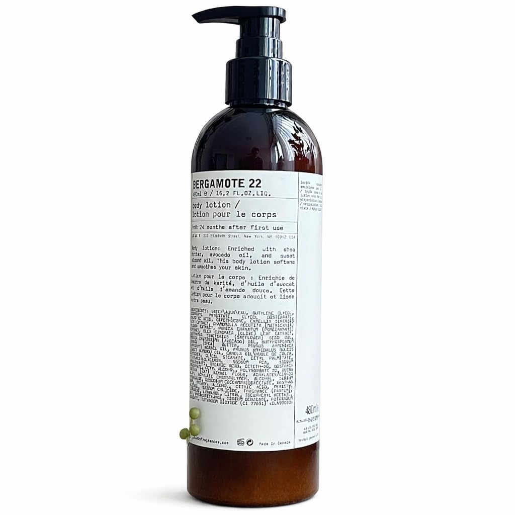 Bergamote 22 Body Lotion, with Shea Butter, Avocado Oil, and Sweet Almond Oil, 16.2 Fl Oz