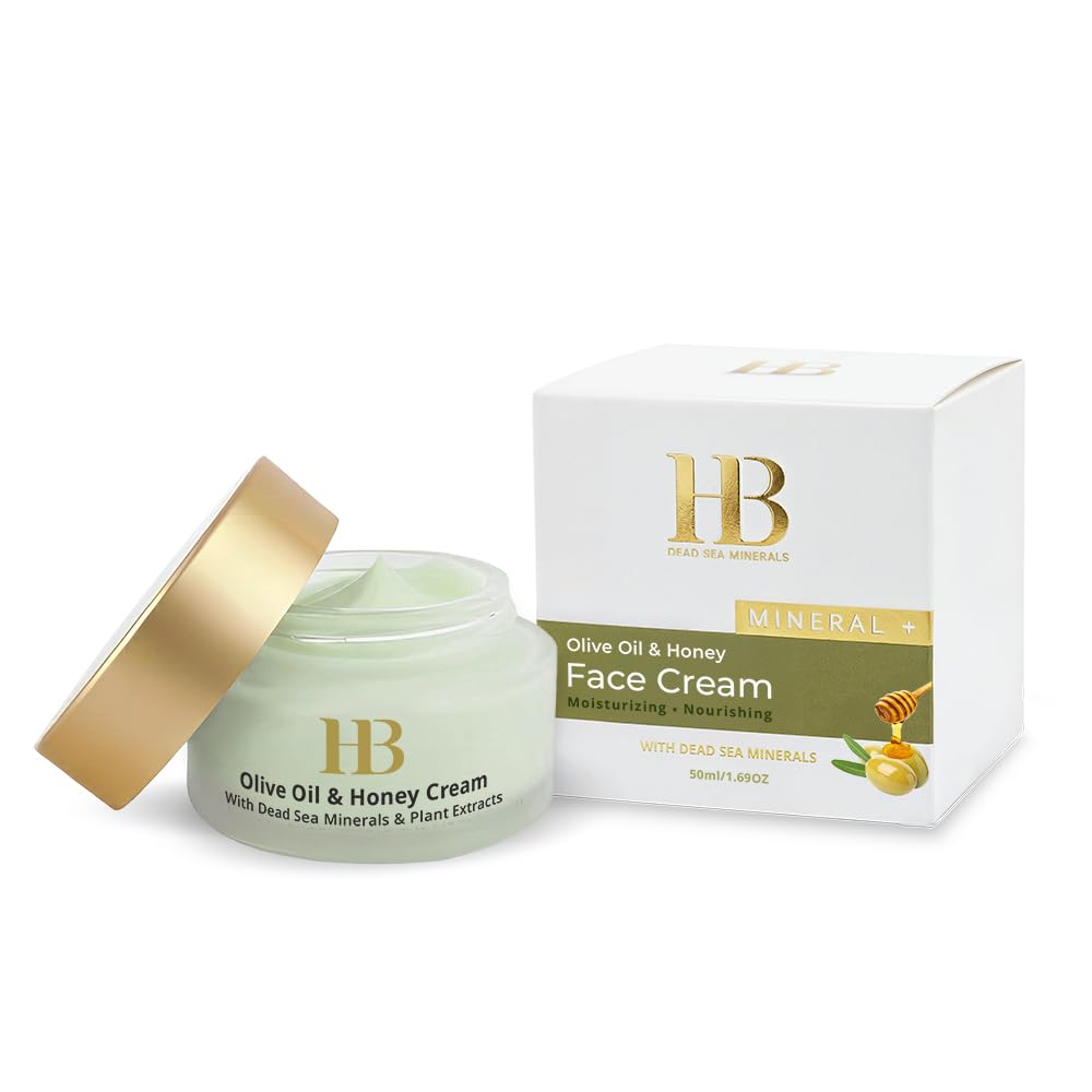 H&B Dead Sea Olive Oil & Honey Moisturizing Cream SPF 20 - Face & Body Sunscreen with Natural Oils & Minerals for Soft Smooth Hydrated Skin Care