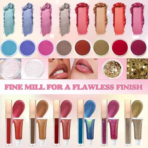 Thaluna Lip Gloss Making Kit, Fun Lip Gloss Kit to Make Your Own Lip Gloss for Girls, Women, Teens with Moisturizing Lipgloss Base, Jojoba Oil, Tubes, Pigments Lipgloss Set Christmas Gift for Women