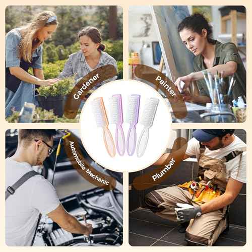 Nail Brush for Cleaning Fingernails, Larbois 4 Pack Deep Cleaning Fingernail Brush for Cleaning Nail Scrubber Brush Heavy Duty Foot Brush Handle Grip Nail Brushes for Toes and Fingernails