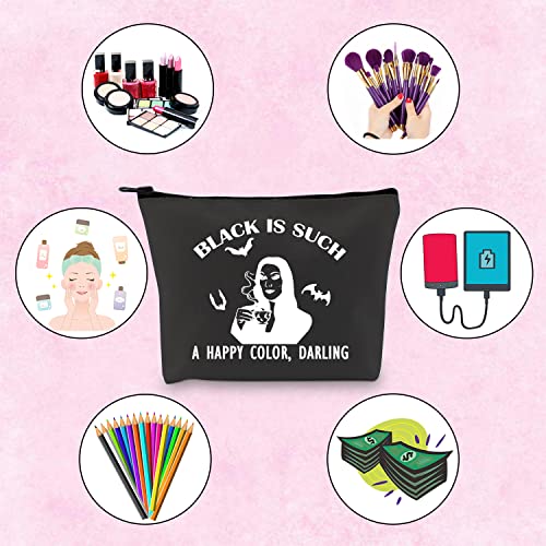 TSOTMO Morticia Addams Dark Forces Zipper Pouch Makeup Bag Horror Goth Queens Gift (DARLING)